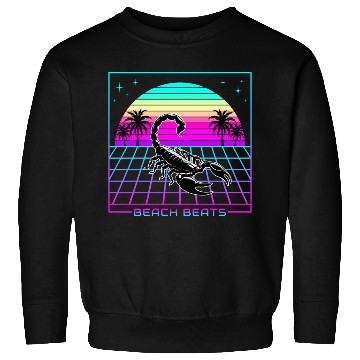 Discover Beach Beats Retro Scorpion - Synthwave Sunset Sweatshirts