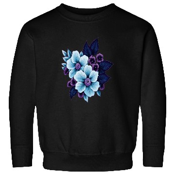 Discover Boho Vintage Blue and Purple Florals Sweatshirts