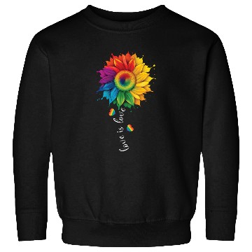 Discover Love Is Love LGBTQ Rainbow Sunflower Gay Pride Sweatshirts