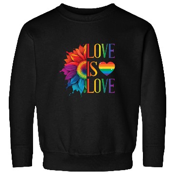Discover Rainbow Sunflower Love Is Love LGBT Gay Pride Sweatshirts