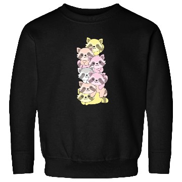 Discover Pangender Flag Pride Lgbtq Cute Raccoon Stack Sweatshirts