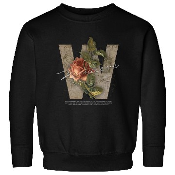 Discover Black Brown Vintage Rose Initial Sweatshirts