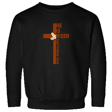 Discover He Is Risen Matthew 28:6 Christian Easter Jesus Sweatshirts