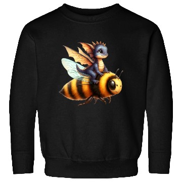 Discover Fun Baby Dragon Riding a Bumble Bee Sweatshirts
