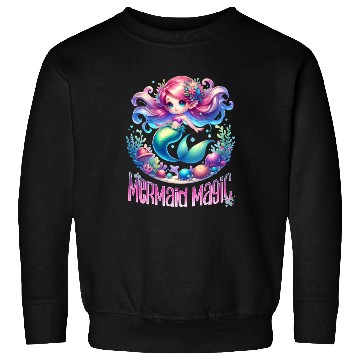 Discover Cute Mermaid Magic Graphic, Colorful Ocean Fantasy Sweatshirts