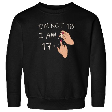 Discover Im Not 18, I Am 17 Plus 1 Middle Finger, 18th Sweatshirts