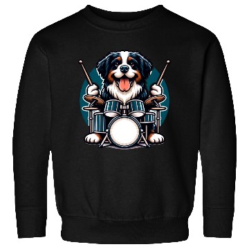 Discover Cool Bernese Mountain Dog Drummer Design Sweatshirts