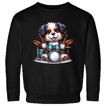 Discover Cool Bernese Mountain Dog Drummer Design Sweatshirts