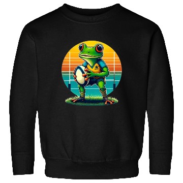 Discover Funky Frog Playing Rugby Sweatshirts