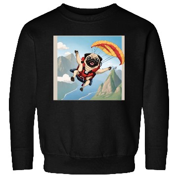 Discover A pug skydiving Sweatshirts