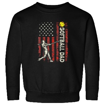 Discover Softball Dad US Flag Gifts For Dad Men Patriotic Sweatshirts
