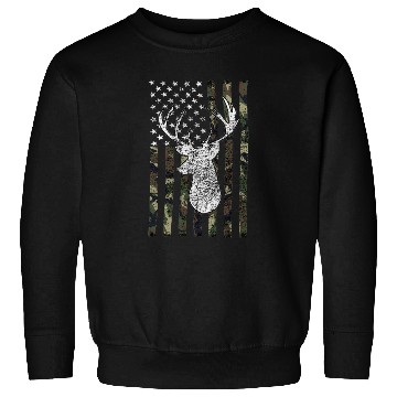 Discover Whitetail Buck Deer Hunting American Camouflage Sweatshirts
