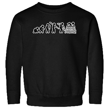 Discover Evolution Swimming Black Grunge Sweatshirts