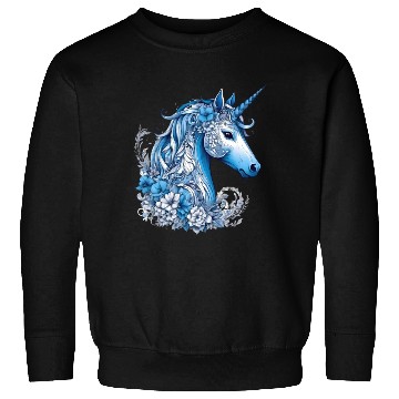 Discover Abstract blue unicorn Sweatshirts