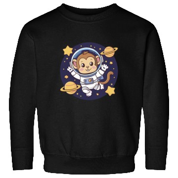 Discover cute monkey floating in space Sweatshirts