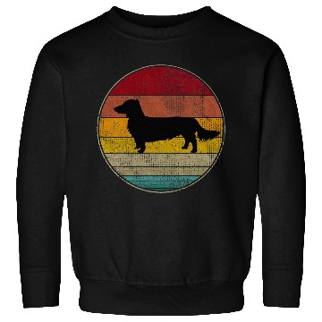 Discover Long Haired Dachshund Dog Silhouette Pet Lover Sweatshirts