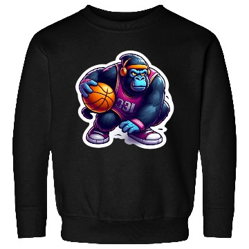 Discover Cool Funky Gorilla Slammin' Basketball Sweatshirts