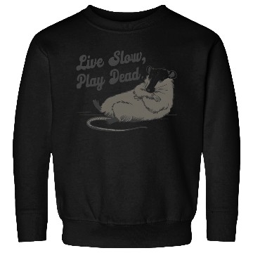 Discover Funny Possum Live slow play dead Street Cat Sweatshirts