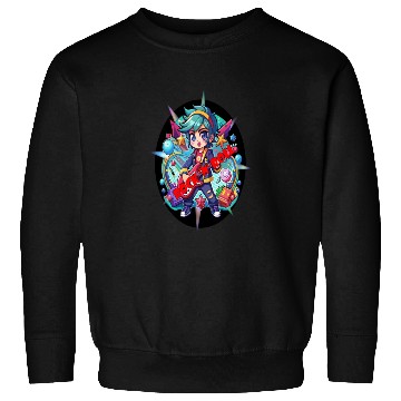 Discover Electro Kawaii Rockstar: Shredding Serenity Sweatshirts