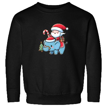 Discover Cute Santa Claus on elephant Sweatshirts