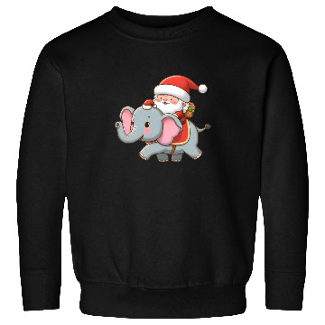 Discover Cute Santa Claus on elephant Sweatshirts