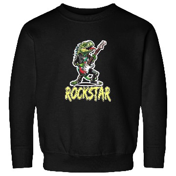 Discover Rockstar Reptile Musician with Electric Guitar Sweatshirts