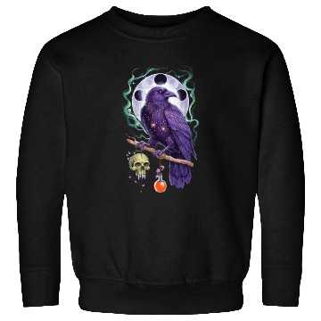 Discover Mystical purple raven perched on a branch Sweatshirts