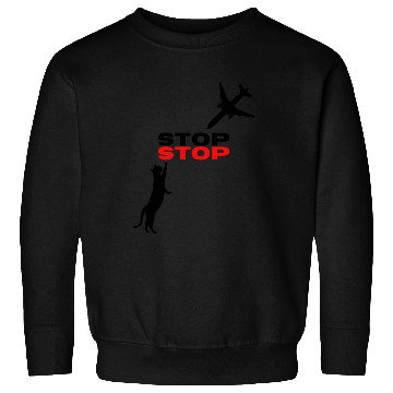Discover Funny Hilarious Cat Kitty Stop Airplane In Mid Air Sweatshirts
