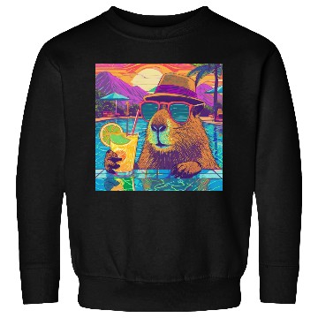 Discover Capybara on vacation sipping on Lemonade Sweatshirts