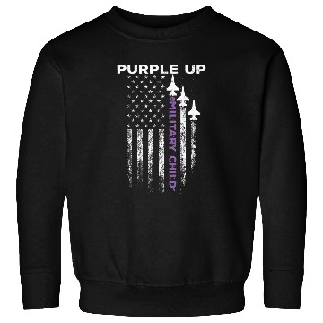 Discover Purple Up For Military Kids Force US Flag Sweatshirts