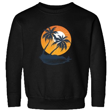 Discover Tropical Sunset Oasis Escape Sweatshirts