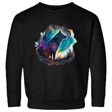 Discover Wolf Print, Cosmic Wolves, Animal Print, Cosmos Sweatshirts