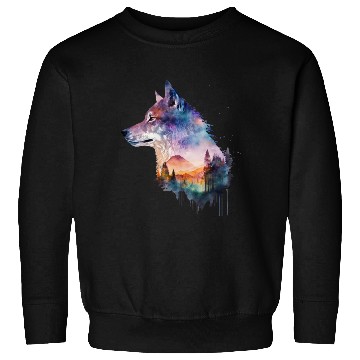 Discover Wolf Print, Cosmic Wolves, Animal Print, Cosmos Sweatshirts