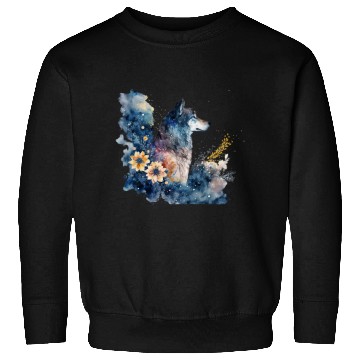 Discover Wolf Print, Cosmic Wolves, Animal Print, Cosmos Sweatshirts