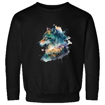 Discover Wolf Print, Cosmic Wolves, Animal Print, Cosmos Sweatshirts