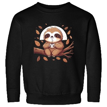 Discover Sloth Drinking Coffee Sweatshirts