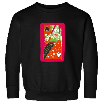 Discover Red Queen Of Spades Playing Card Sweatshirts