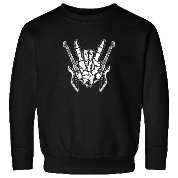 Discover Electric Guitar Horns Skeleton Sweatshirts