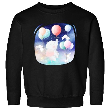 Discover Elephant And Rabbit Flying To Space Using Balloon Sweatshirts