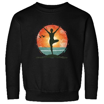 Discover Sunset Yoga Silhouette Peaceful Scene Sweatshirts