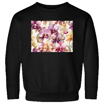 Discover Sweet Watercolor Orchid Art Sweatshirts