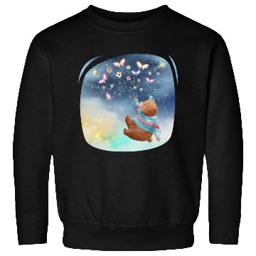Discover Teddy Bear Up To Sky Using Butterfly Excited Sweatshirts
