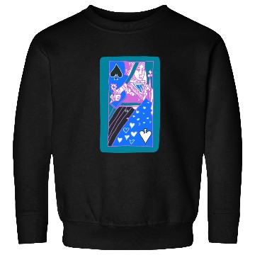 Discover Teal Queen Of Spades Modern Art Playing Card Sweatshirts
