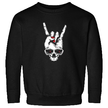 Discover Electric Guitar Skull Rock Horns Sweatshirts