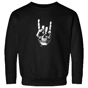 Discover Electric Guitar Skull Rock Horns Sweatshirts