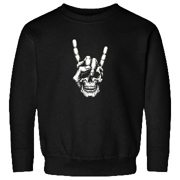 Discover Electric Guitar Skull Rock Horns Sweatshirts