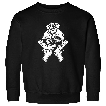 Discover Skeleton Roses Guitar Skull Roses Guns Sweatshirts