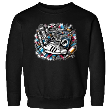 Discover AI 1980s Hip Hop Collage Sweatshirts