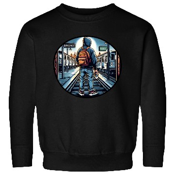 Discover AI Teen in Outdoor Subway Yard - Circle Border Sweatshirts