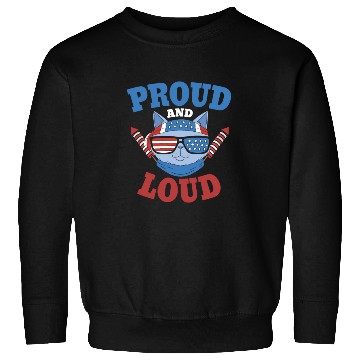 Discover Proud and Loud 4th of July Cat Sweatshirts
